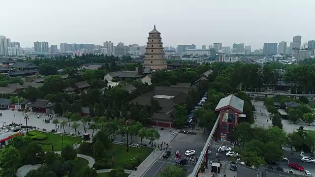 中国著名的大雁塔鸟瞰图视频素材