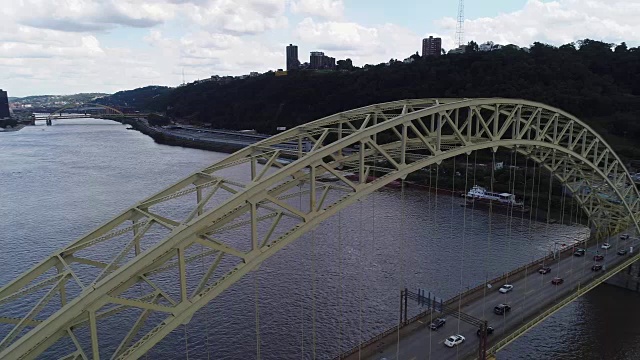 匹兹堡:俄亥俄河上的西端桥视频素材