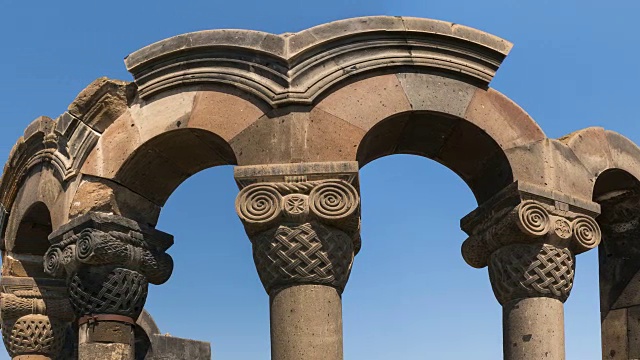 中东亚美尼亚Armavir省Etchmiadzin市Zvartnots大教堂视频下载