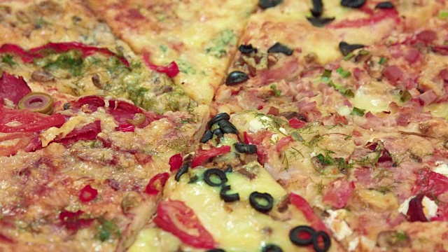 什锦大新鲜美味的披萨视频下载