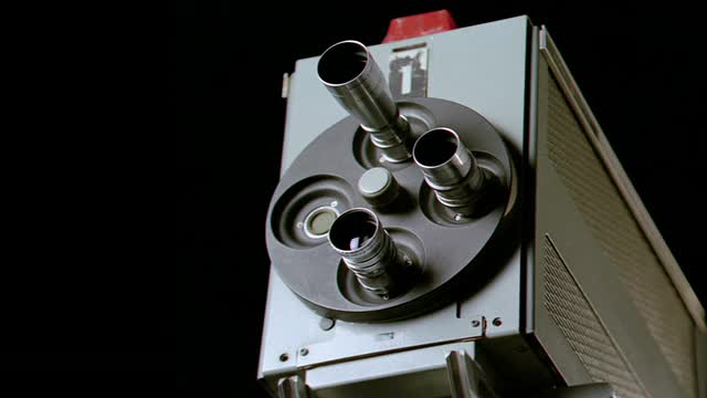 1960年代带镜头塔的电影摄影机/美国加州洛杉矶视频素材
