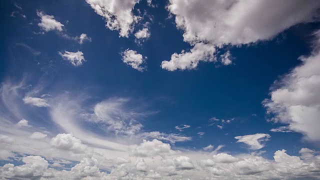 天空蓝天和多云运动的时间流逝，自然镜头背景视频下载