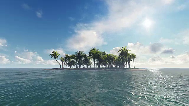 海洋与棕榈岛视频素材