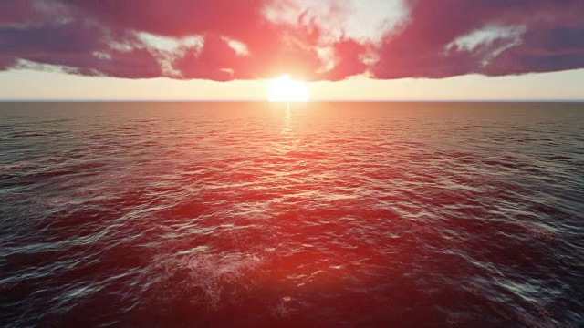 无边的海洋上温柔的日落视频下载