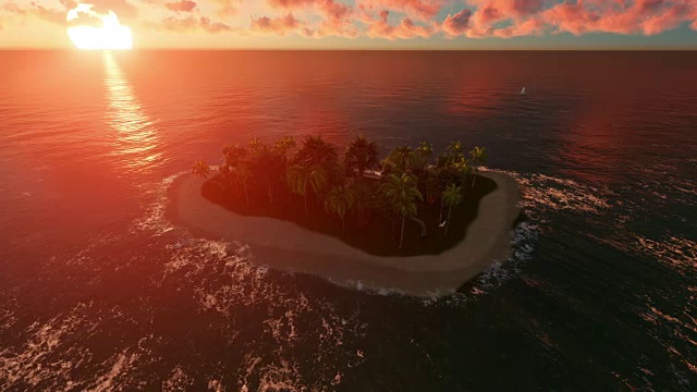 棕榈岛与海洋视频素材