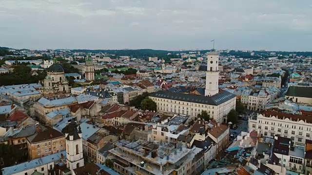 鸟瞰利沃夫，乌克兰视频素材