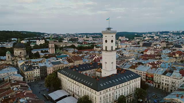 鸟瞰利沃夫，乌克兰视频素材