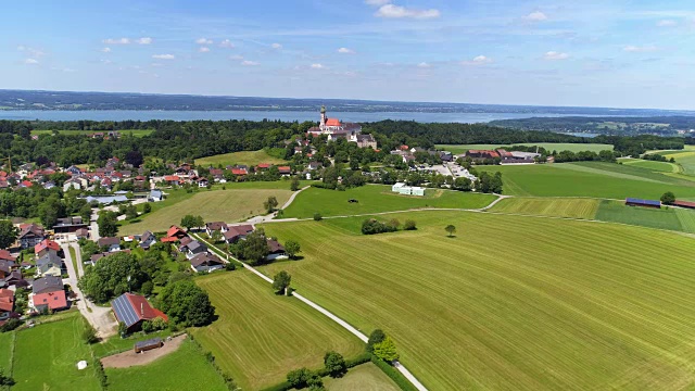 在巴伐利亚的安德克斯修道院和安默湖视频下载