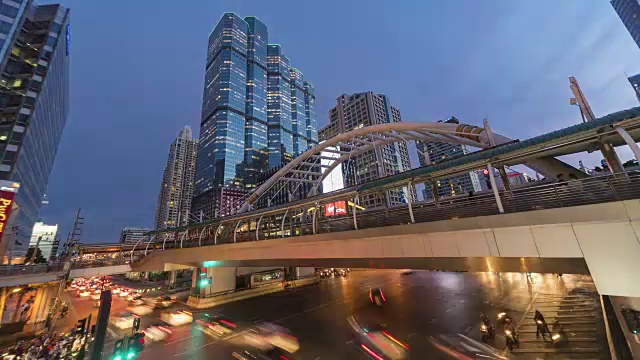 曼谷金融区从早到晚时光流逝视频下载