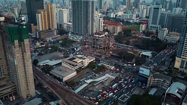 泰国曼谷十字路口鸟瞰图视频下载