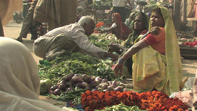 印度北方邦瓦拉纳西的农贸市场视频素材