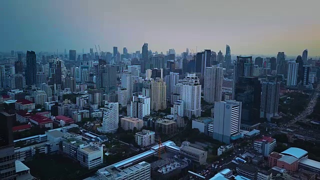 鸟瞰图曼谷城市上午视频下载