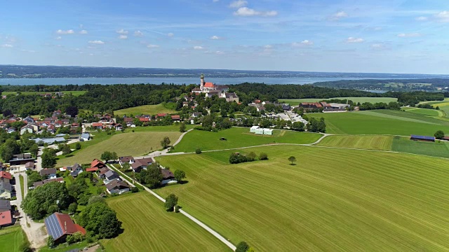在巴伐利亚的安德克斯修道院和安默湖视频下载