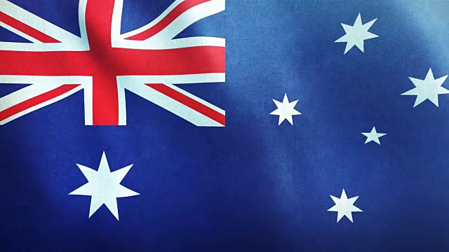 4k高度详细的澳大利亚国旗-可循环视频下载