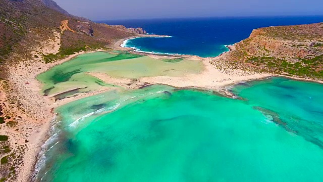 Balos海滩。克里特岛,希腊。空中无人机拍摄。视频素材