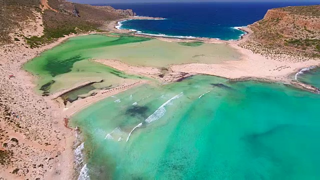 Balos海滩。克里特岛,希腊。空中无人机拍摄。视频素材