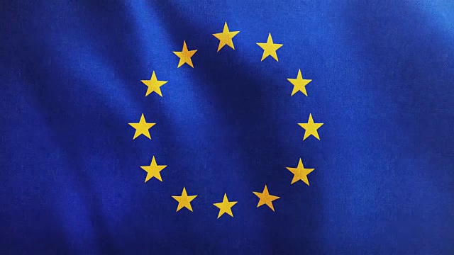 4k高度详细的欧洲国旗-可循环视频素材