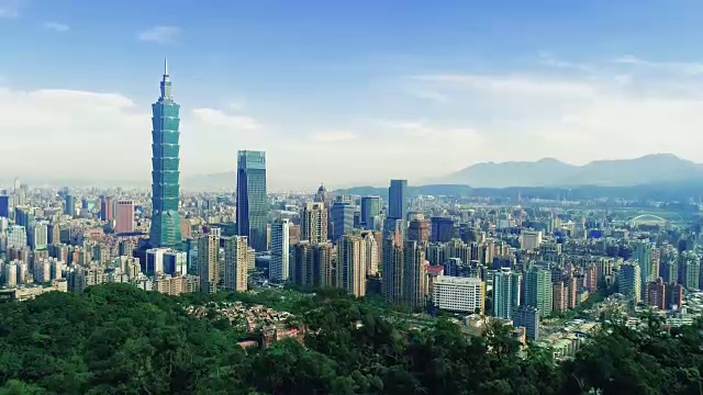 台湾台北金融区鸟瞰图视频素材