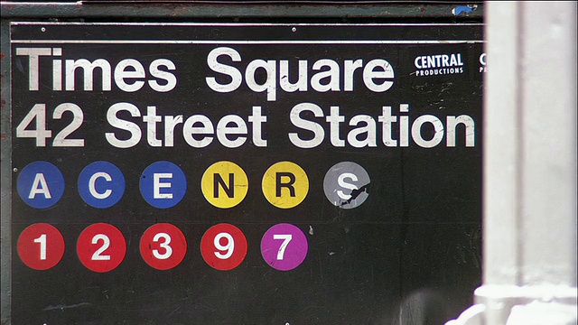 时代广场地铁标志/纽约市视频素材