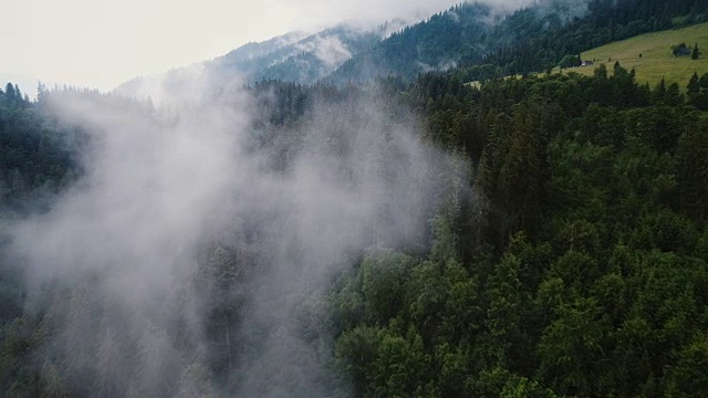 喀尔巴阡山脉的鸟瞰图视频素材