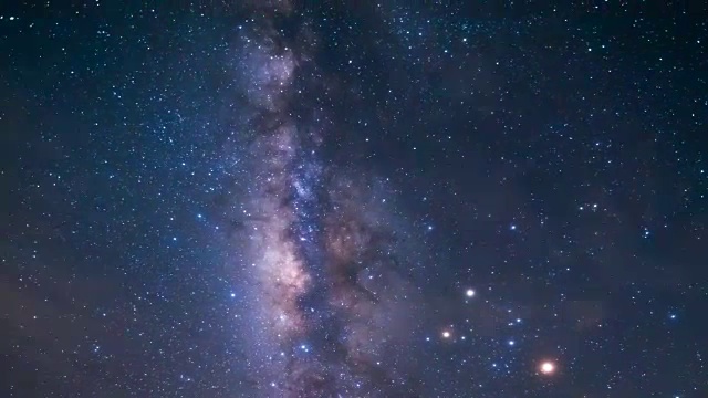 银河系的时间流逝镜头视频素材