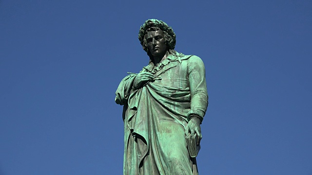 德国斯图加特席勒广场席勒纪念碑，Baden-Württemberg视频下载