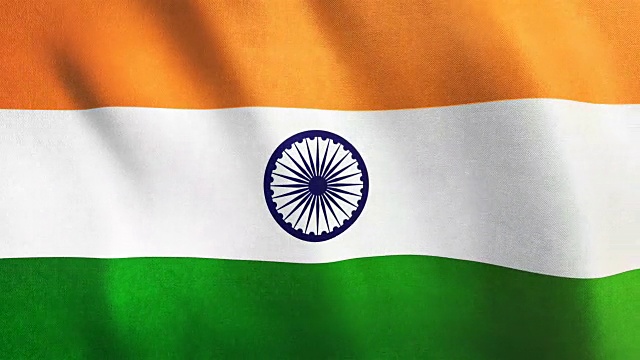 4k高度详细的印度国旗-可循环视频下载