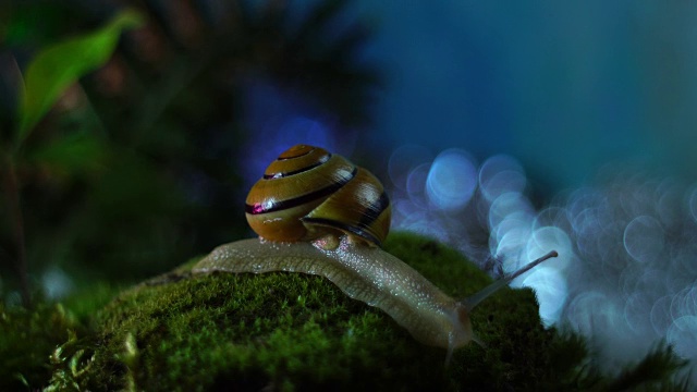 童话森林里的蜗牛视频素材