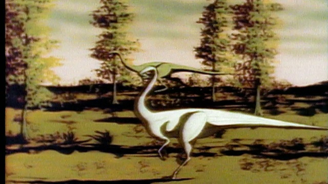 动画恐龙看小行星撞击地球/恐龙和树木被吹走/音频视频下载
