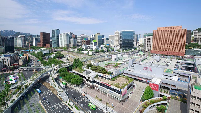 鸟瞰图seoulo 7017(新建的道路)在中古汉城站视频素材