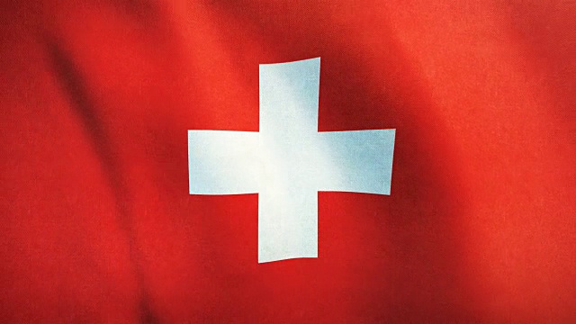 4k高度详细的瑞士国旗-可循环视频素材