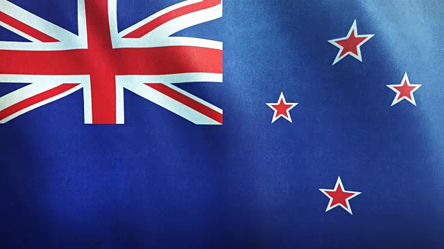 4k高度详细的新西兰国旗-可循环视频下载
