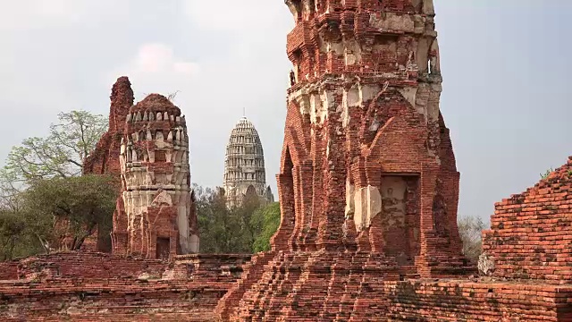 泰国大城府玛哈塔寺遗址，快速放大视频素材