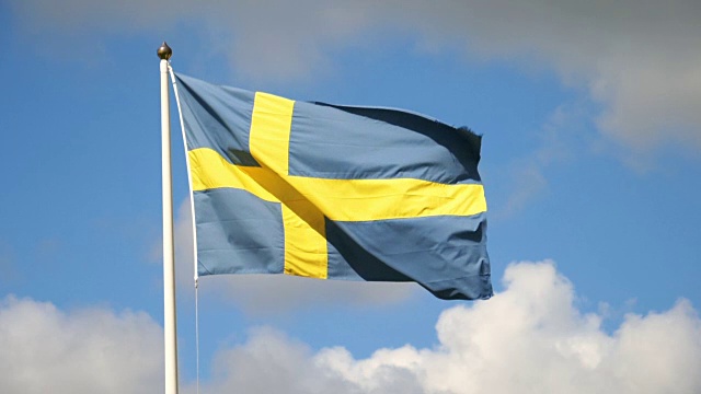 瑞典国旗在风中视频下载