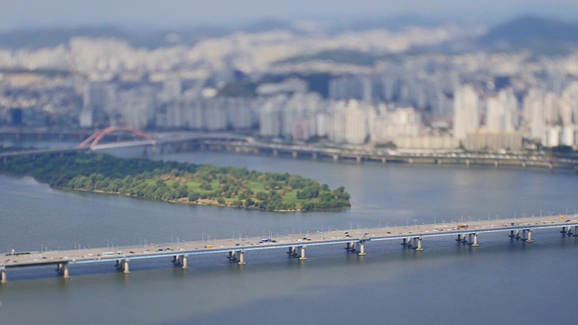 汉江上的马波大叶桥和巴塞姆岛视频下载