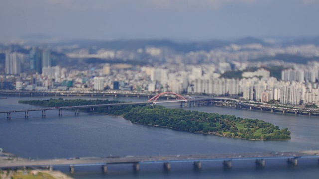 汉江上的马波大江大桥、西江大江大桥和Bamseom岛视频下载
