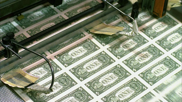 一美元纸币正在铸造，华盛顿特区，美国视频下载