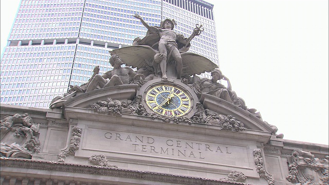 MS, LA, Grand Central Station雕像和时钟，纽约，美国纽约视频素材