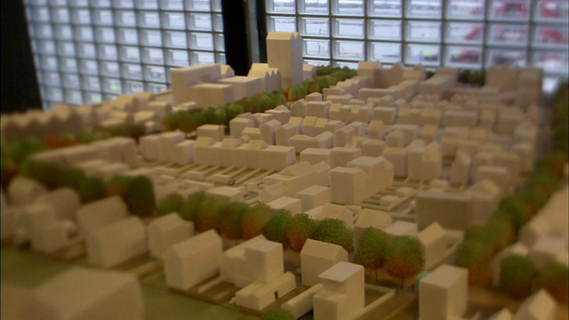 MS, SELECTIVE FOCUS，住宅开发的模型，在办公室，荷兰阿姆斯特丹视频下载