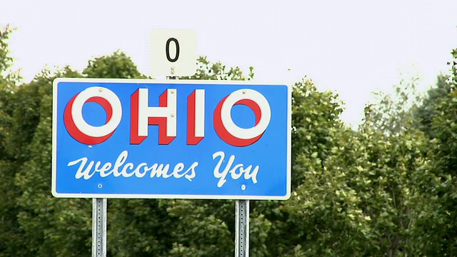 MS，俄亥俄州欢迎标志，巴特勒，印第安纳州，美国视频下载