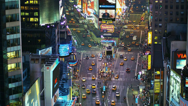 WS, HA, focus，夜晚时代广场，曼哈顿，纽约，美国，纽约视频素材
