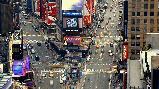T/L, WS, HA，时代广场交通，曼哈顿，纽约市，美国纽约视频素材