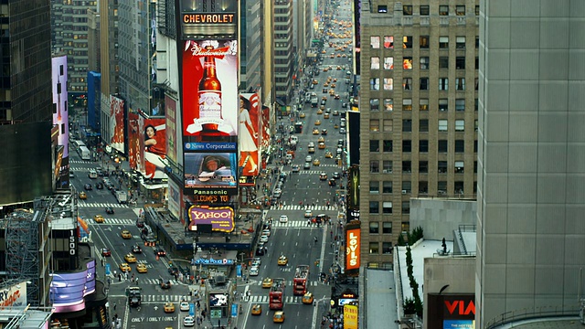 WS, HA，时代广场交通，曼哈顿，纽约市，美国纽约视频素材