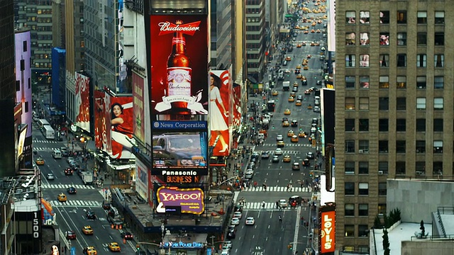 ZO, WS, HA，时代广场交通，曼哈顿，纽约，美国，纽约视频素材