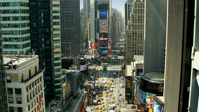 T/L, ZO, WS, HA，时代广场交通，曼哈顿，纽约市，美国纽约视频素材