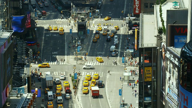 WS, HA, TU，时代广场交通，曼哈顿，纽约，美国纽约视频素材