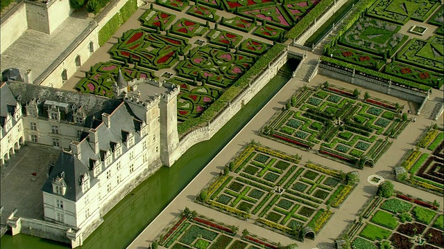埃尔蒂，Villandry城堡，Villandry, indreet - loire，法国视频素材