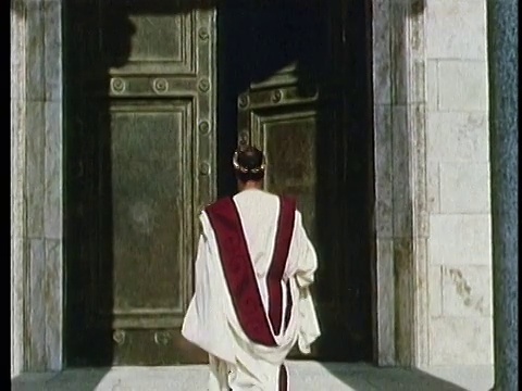 1964年，重演朱利叶斯·凯撒进入参议院视频素材