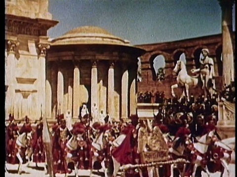 1964年，重现TD PAN恺撒的胜利车队进入罗马视频素材