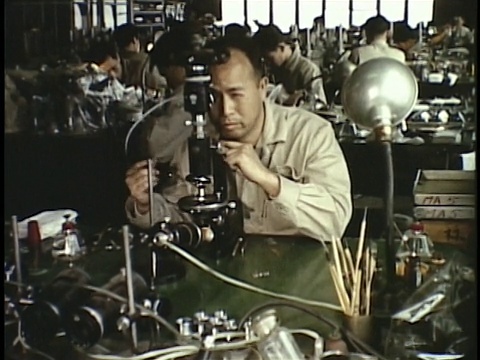 1963年日本蒙太奇相机量产及检验视频素材